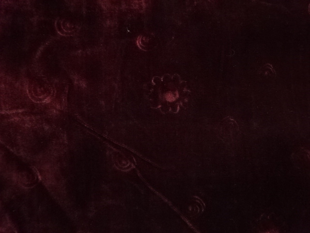  アンティーク　ビロード花模様ショール